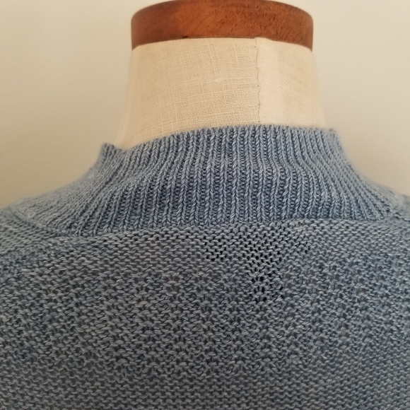 Talbots Blue Open-Front 100% Linen Cardigan Size Small - Picture 7 of 15